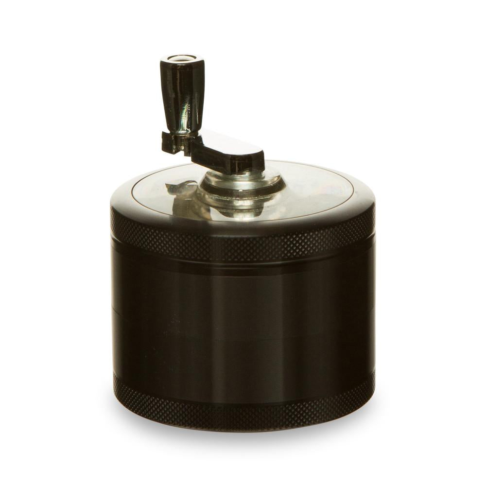 edit 4 piece herb grinder with rotary crank handle