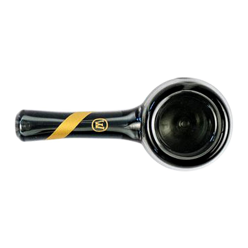 Marley Natural Smoked Glass Spoon Pipe with Gold Stripe Decal